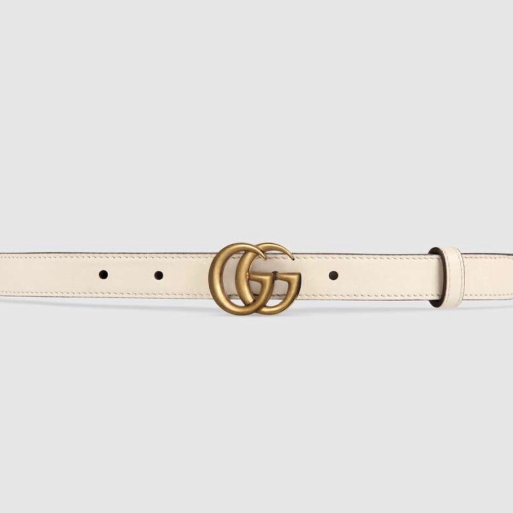 Authentic Gucci White Leather Belt